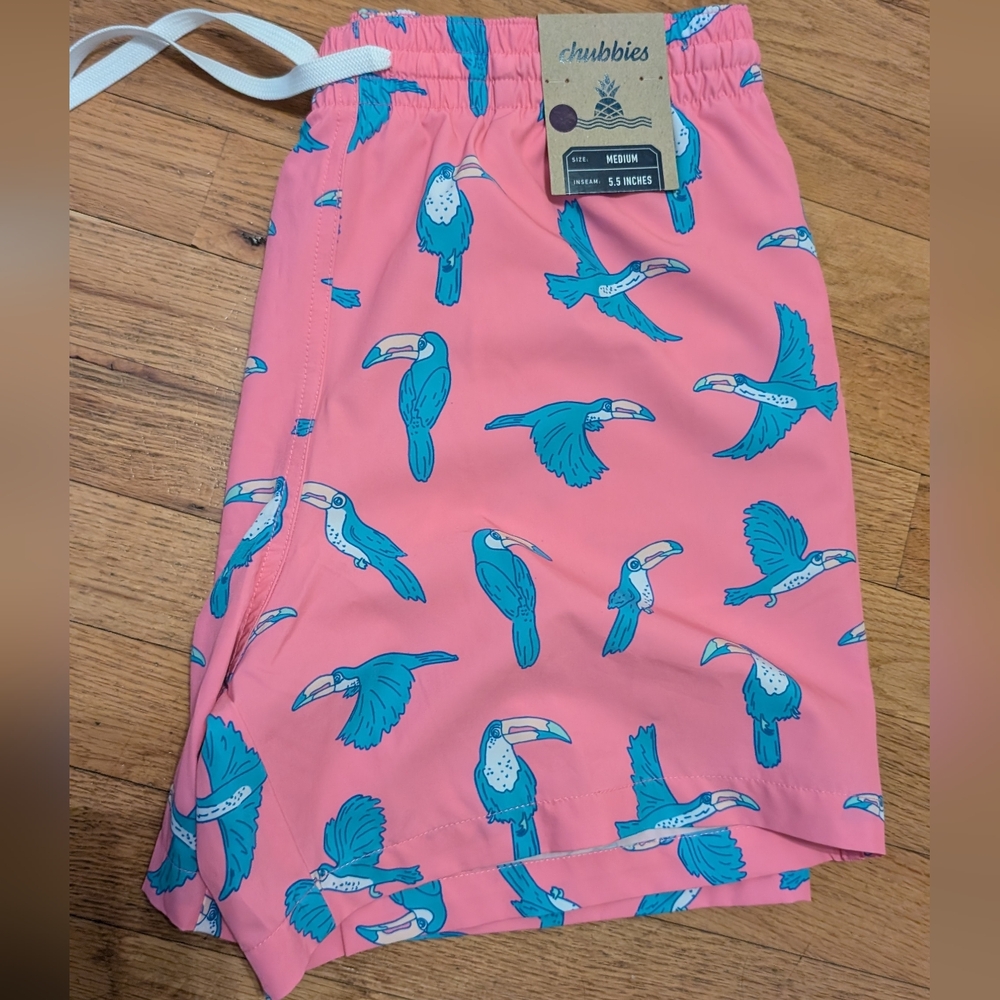 Chubbies Pink Toucan Swim Shorts